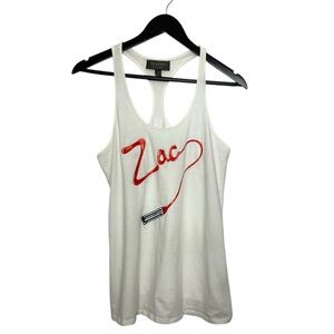 Zac Posen for Target Lipstick Logo Graphic Racerback Tank Top Size Medium